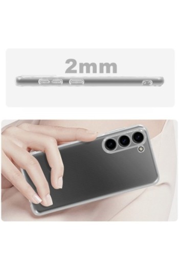 Cover in silicone per Samsung S23 Plus con protezione fotocamera sottile 2 mm - trasparente