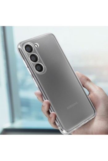 Cover in silicone per Samsung S23 Plus con protezione fotocamera sottile 2 mm - trasparente