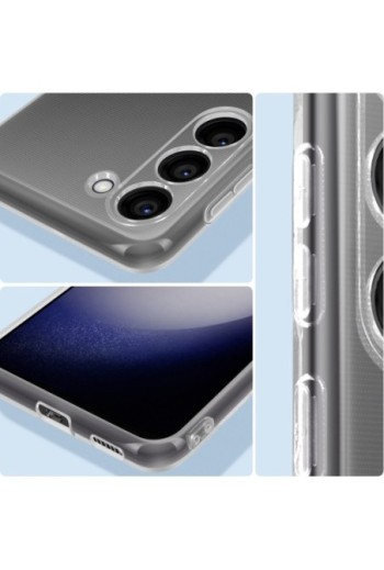 Cover in silicone per Samsung S23 Plus con protezione fotocamera sottile 2 mm - trasparente