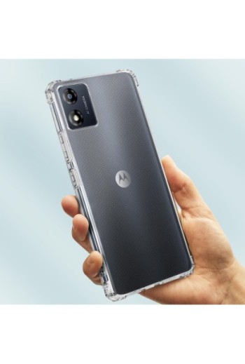 Cover anti-urto per Motorola Moto E13 flessibile angoli rinforzati resistente trasparente