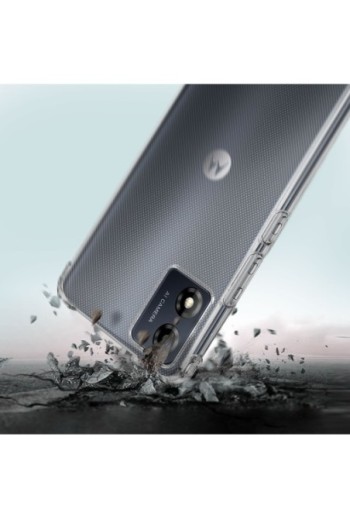 Cover anti-urto per Motorola Moto E13 flessibile angoli rinforzati resistente trasparente
