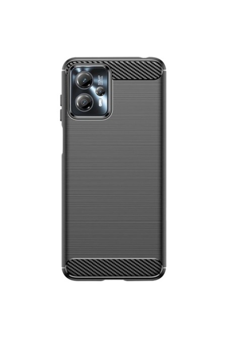 Cover in silicone per Motorola Moto G23 e G13 effetto carbonio ed alluminio spazzolato - nera
