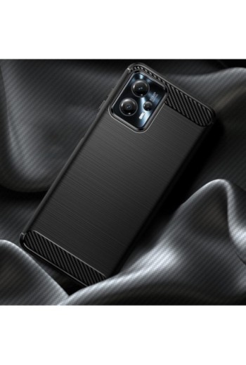 Cover in silicone per Motorola Moto G23 e G13 effetto carbonio ed alluminio spazzolato - nera