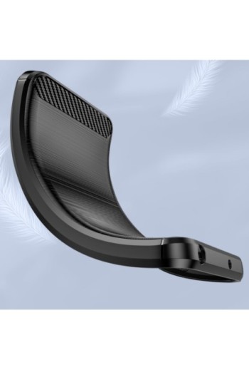 Cover in silicone per Motorola Moto G72 effetto carbonio ed alluminio spazzolato - nera
