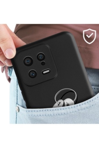 Cover per Xiaomi 13 in gel di silicone con finitura opaca anti-macchie – nera