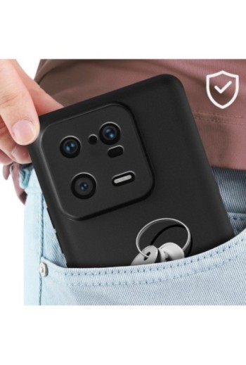 Cover per Xiaomi 13 Pro in gel di silicone con finitura opaca anti-macchie – nera