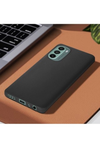 Cover per Motorola Moto G62 5G in gel di silicone con finitura opaca anti-macchie – nera