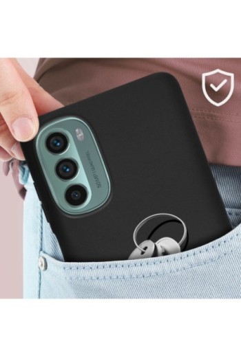 Cover per Motorola Moto G62 5G in gel di silicone con finitura opaca anti-macchie – nera