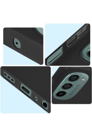 Cover per Motorola Moto G62 5G in gel di silicone con finitura opaca anti-macchie – nera