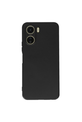 Cover per Vivo Y16 in gel di silicone con finitura opaca anti-macchie – nera