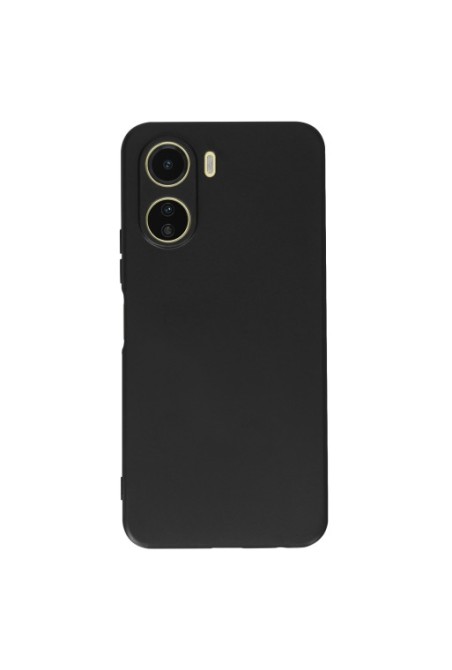 Cover per Vivo Y16 in gel di silicone con finitura opaca anti-macchie – nera