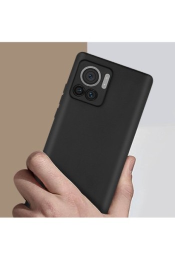 Cover per Motorola Edge 30 Ultra in gel di silicone con finitura opaca anti-macchie – nera