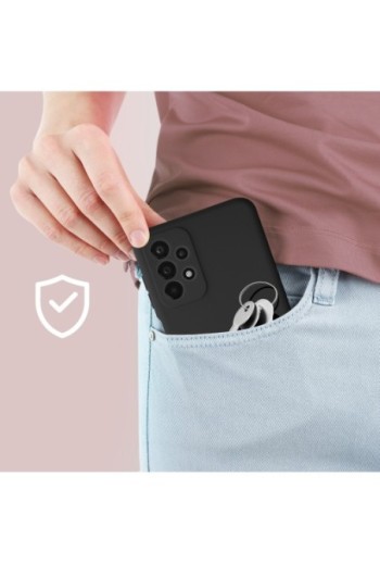Cover per Samsung A23 5G in gel di silicone con finitura opaca anti-macchie – nera