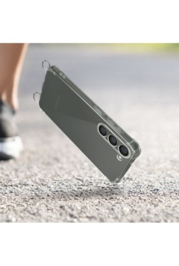 Cover con cordino per Samsung Galaxy S23 in morbido silicone con angoli rinforzati - trasparente