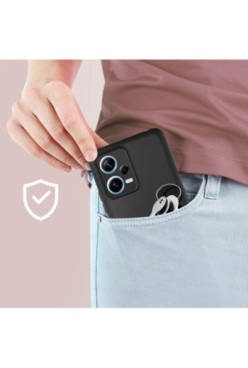 Cover per Xiaomi Redmi Note 12 5G in gel di silicone flessibile opaco anti-macchie – nera