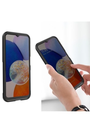 Cover per Samsung Galaxy A14 5G e 4G in silicone flessibile robusta e anti-graffi - nera