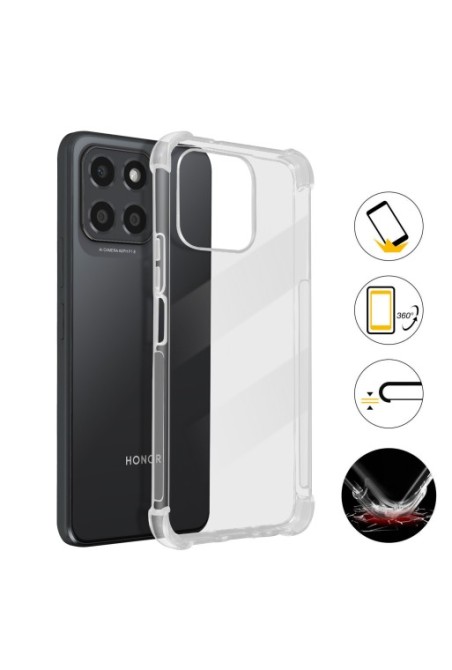 Cover per Honor 70 Lite X8 5G / X6 in gel di silicone con angoli bumper anti-urto - trasparente