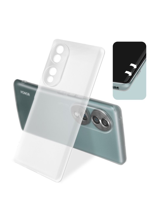 Cover in gel di silicone per Honor 70 sottile e resistente - bianco traslucido