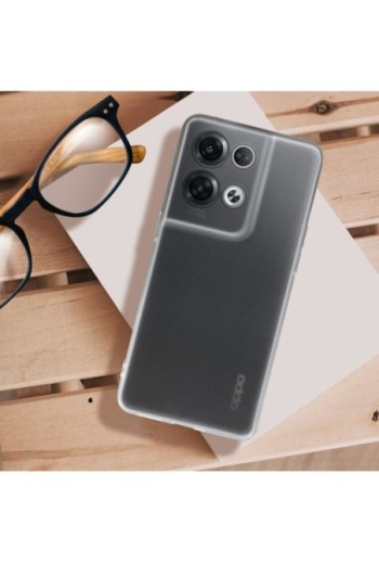 Cover in Gel di Silicone per Oppo Reno 8 Pro 5G Sottile e Resistente - Trasparente