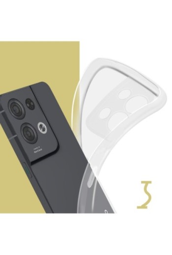 Cover in Gel di Silicone per Oppo Reno 8 Pro 5G Sottile e Resistente - Trasparente
