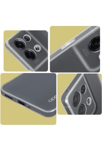 Cover in Gel di Silicone per Oppo Reno 8 Pro 5G Sottile e Resistente - Trasparente