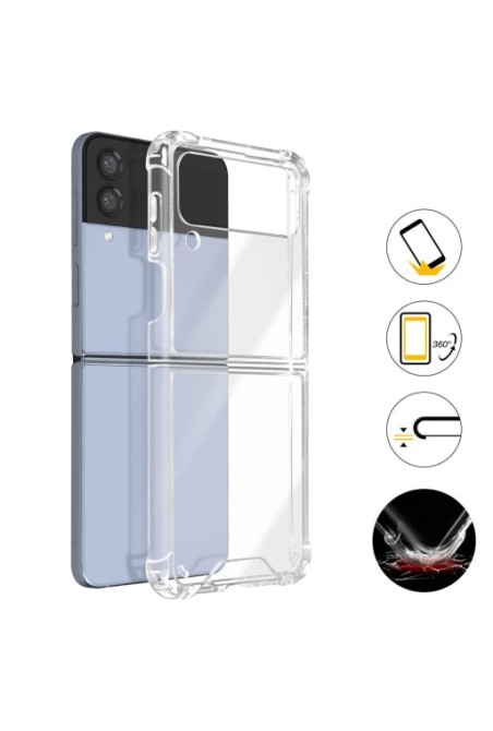 Cover Anti-urto per Samsung Galaxy Z Flip4 Gel di Silicone con Angoli Bumper - Trasparente