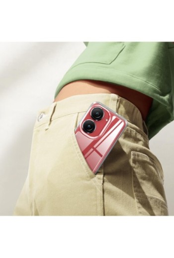 Cover antiurto per Asus Zenfone 10 e 9 con retro rigido e blocco fotocamera rialzato - trasparente