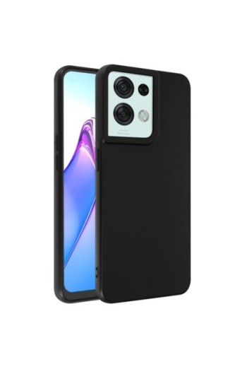 Cover in Gel di Silicone per Oppo Reno 8 Pro 5G Flessibile e Ultra-sottile - Nera