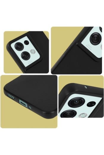 Cover in Gel di Silicone per Oppo Reno 8 Pro 5G Flessibile e Ultra-sottile - Nera
