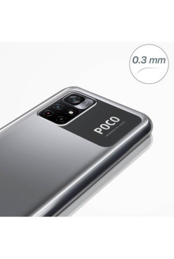 Cover in Gel di Silicone per Xiaomi Poco M4 Pro 5G / Redmi Note 11S 5G Extra-sottile 0 3 mm Second Skin - Trasparente