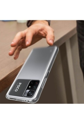 Cover in Gel di Silicone per Xiaomi Poco M4 Pro 5G / Redmi Note 11S 5G Extra-sottile 0 3 mm Second Skin - Trasparente
