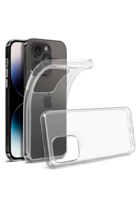 Cover in Gel di Silicone per iPhone 14 Pro Max Extra-sottile 0 3 mm Second Skin - Trasparente