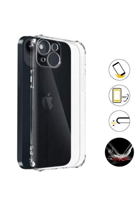 Cover Anti-urto per iPhone 14 Gel di Silicone con Angoli Bumper - Trasparente