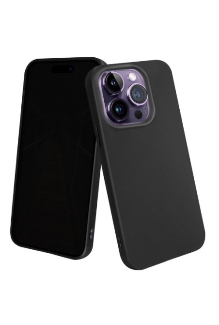 Cover per iPhone 14 Pro Max in Gel di Silicone Opaca Antiscivolo - Nera