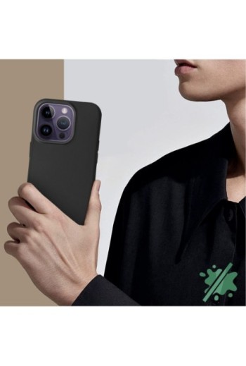 Cover per iPhone 14 Pro Max in Gel di Silicone Opaca Antiscivolo - Nera