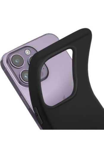 Cover per iPhone 14 Pro Max in Gel di Silicone Opaca Antiscivolo - Nera