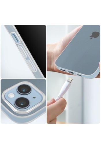 Cover in Gel di Silicone per iPhone 14 Plus Sottile e Resistente - Trasparente