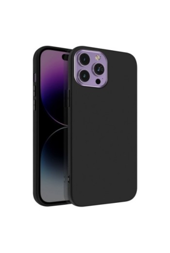 Cover in Gel di Silicone per iPhone 14 Pro Max Flessibile e Ultra-sottile - Nera