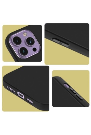 Cover in Gel di Silicone per iPhone 14 Pro Max Flessibile e Ultra-sottile - Nera