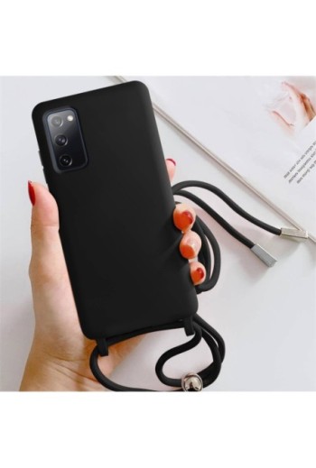 Cover Semirigida per Samsung Galaxy S20 FE con Cordino e Interno Soft-touch - Nera