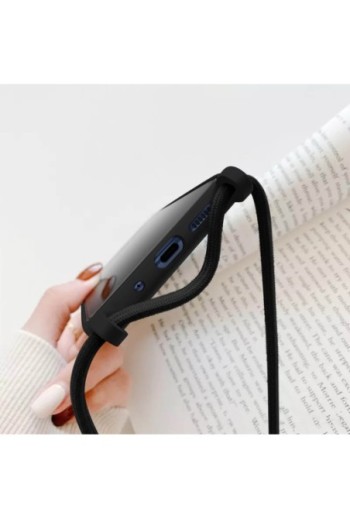 Cover Semirigida per Samsung Galaxy S20 FE con Cordino e Interno Soft-touch - Nera