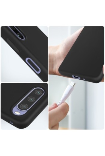 Cover in Gel di Silicone per Sony Xperia 10 IV Flessibile e Ultra-sottile - Nera