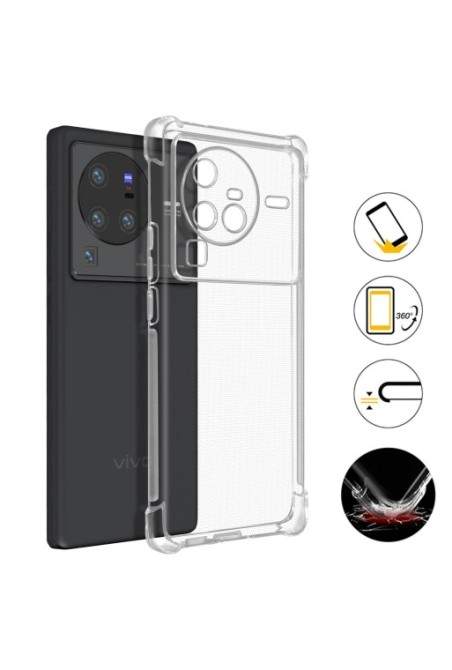 Cover Anti-urto per Vivo X80 Pro Gel di Silicone con Angoli Bumper - Trasparente