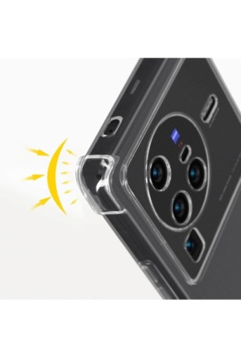 Cover Anti-urto per Vivo X80 Pro Gel di Silicone con Angoli Bumper - Trasparente