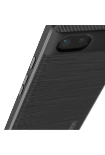 Cover per Google Pixel 6a Flessibile con Effetto Carbonio e Metallo Spazzolato MOFI - Nera