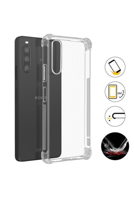 Cover Anti-urto per Sony Xperia 10 IV Gel di Silicone con Angoli Bumper - Trasparente