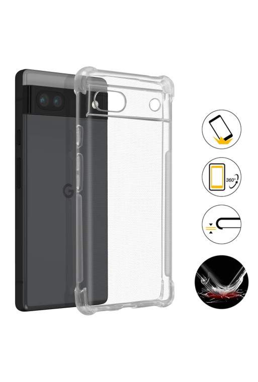 Cover Anti-urto per Google Pixel 6a gel di Silicone con Angoli Bumper - Trasparente