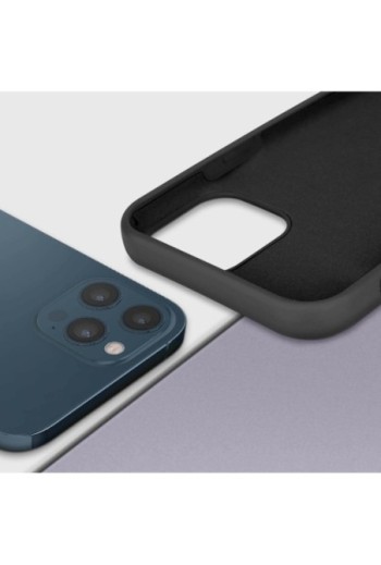 Cover Semirigida per iPhone 12 Pro Max con Cordino e Interno Soft-touch - Nera