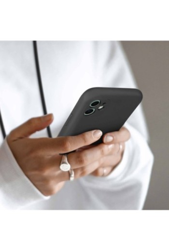 Cover Semirigida per iPhone 11 con Cordino e Interno Soft-touch - Nera