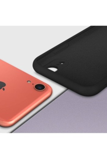 Cover Semirigida per iPhone XR con Cordino e Interno Soft-touch - Nera